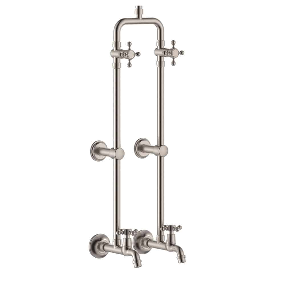 Fienza Lillian Exposed Rail Shower & Bath Set, Brushed Nickel