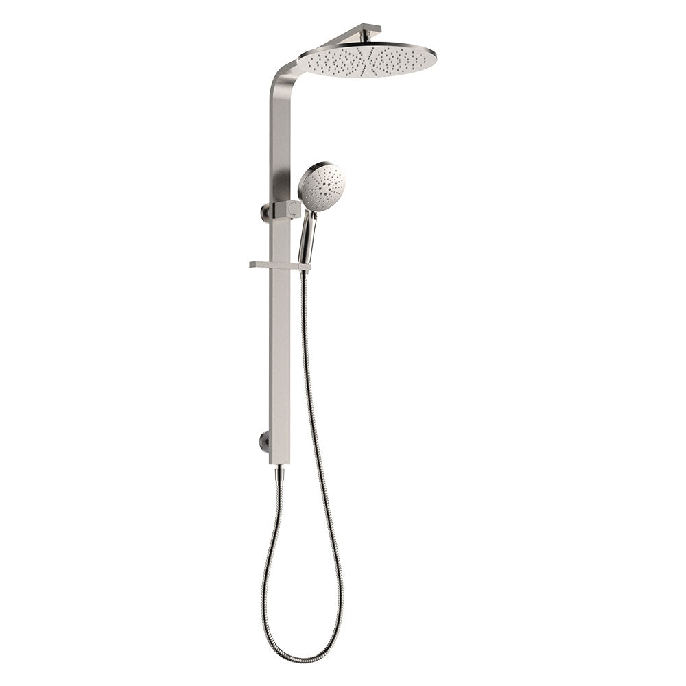Fienza Empire Slim Deluxe Twin Shower, Brushed Nickel