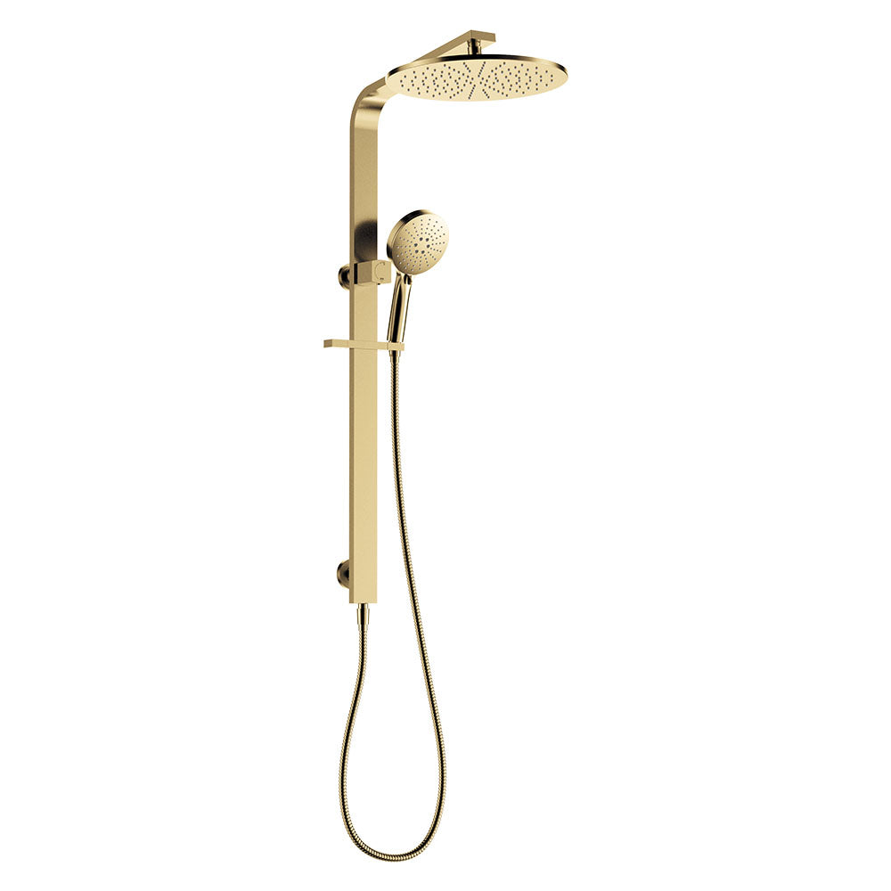 Fienza Empire Slim Deluxe Twin Shower, Urban Brass