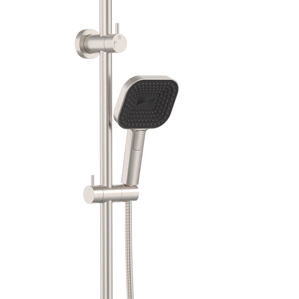 Fienza Kuro Twin Shower, Soft Square Head, Brushed Nickel — image 3