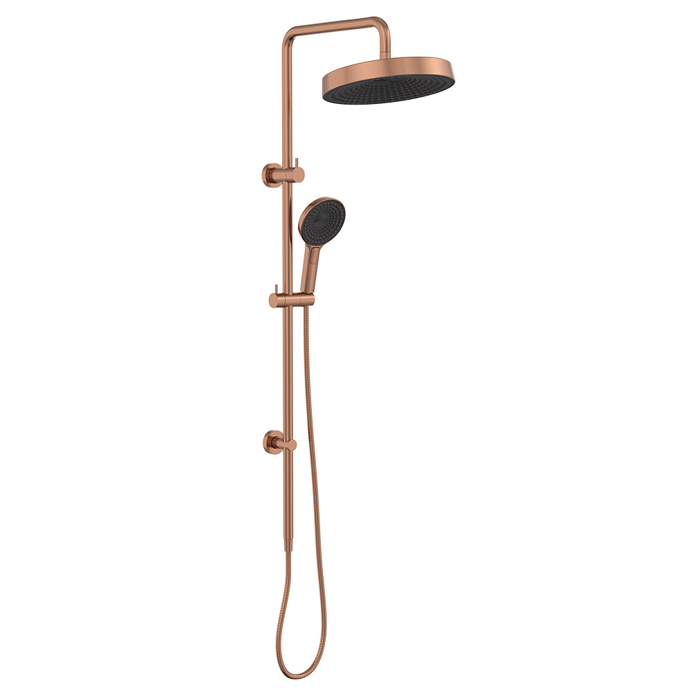 Fienza Kuro Twin Shower, Round Head, Brushed Copper — image 2