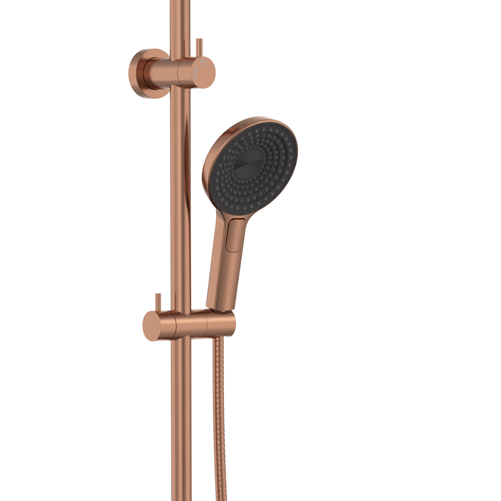 Fienza Kuro Twin Shower, Round Head, Brushed Copper — image 3