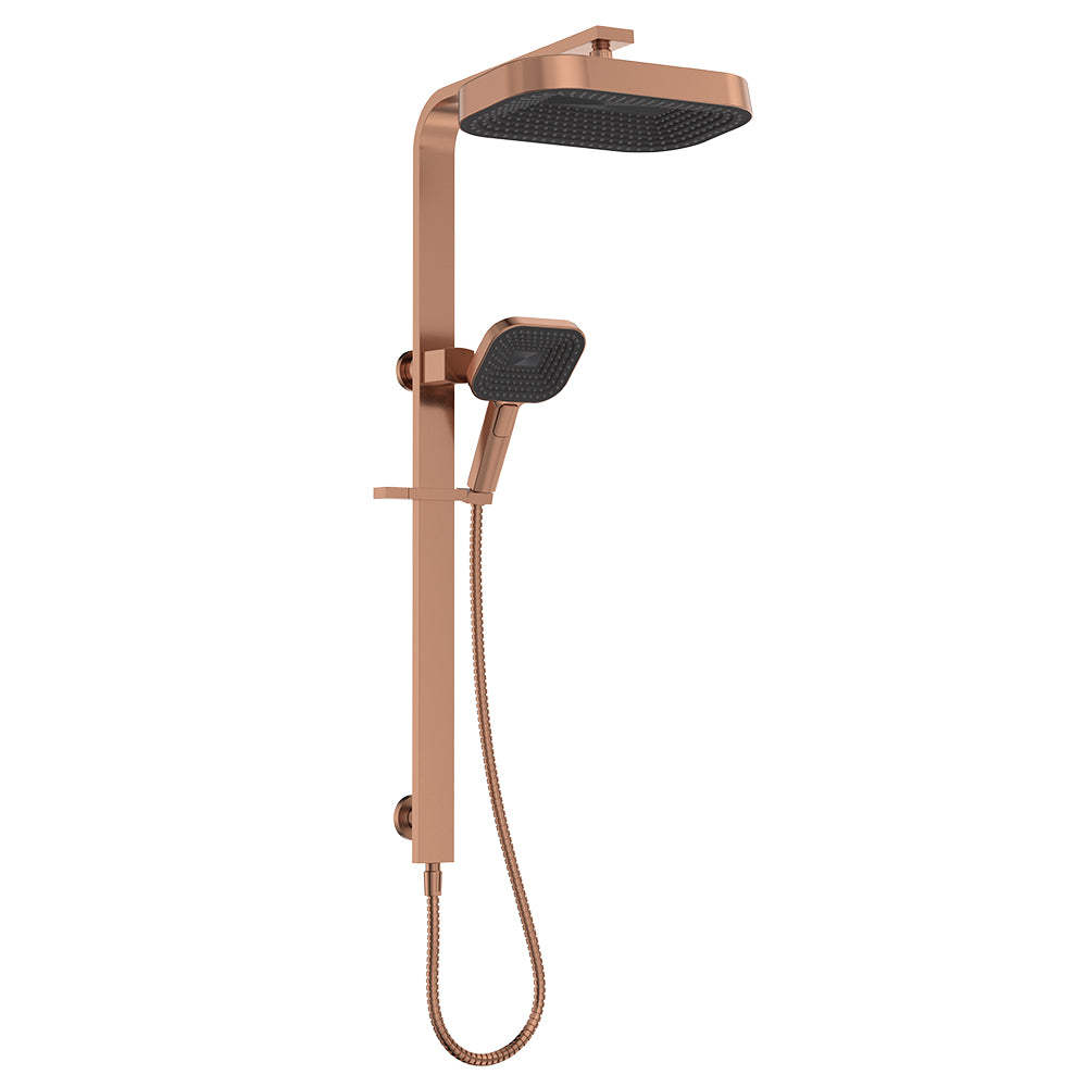 Fienza Kuro Deluxe Twin Shower Soft Square Head, Brushed Copper — image 2