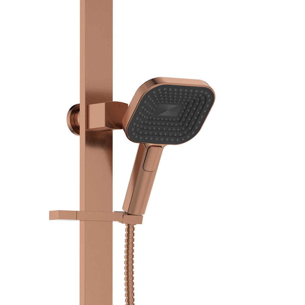 Fienza Kuro Deluxe Twin Shower Soft Square Head, Brushed Copper — image 3