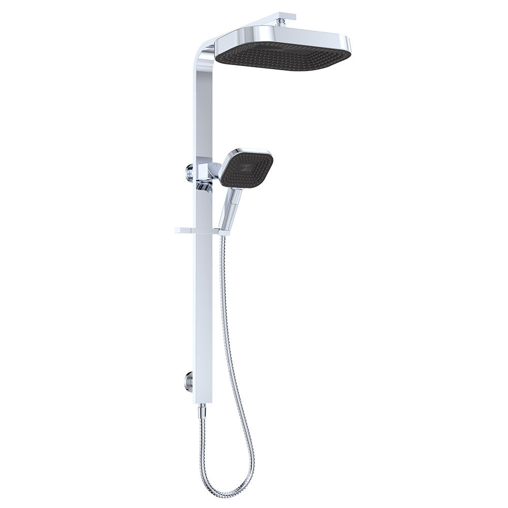 Fienza Kuro Deluxe Twin Shower Soft Square Head, Chrome — image 2