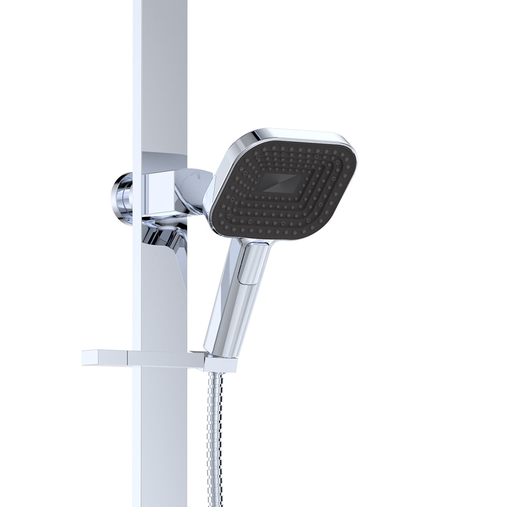 Fienza Kuro Deluxe Twin Shower Soft Square Head, Chrome — image 3