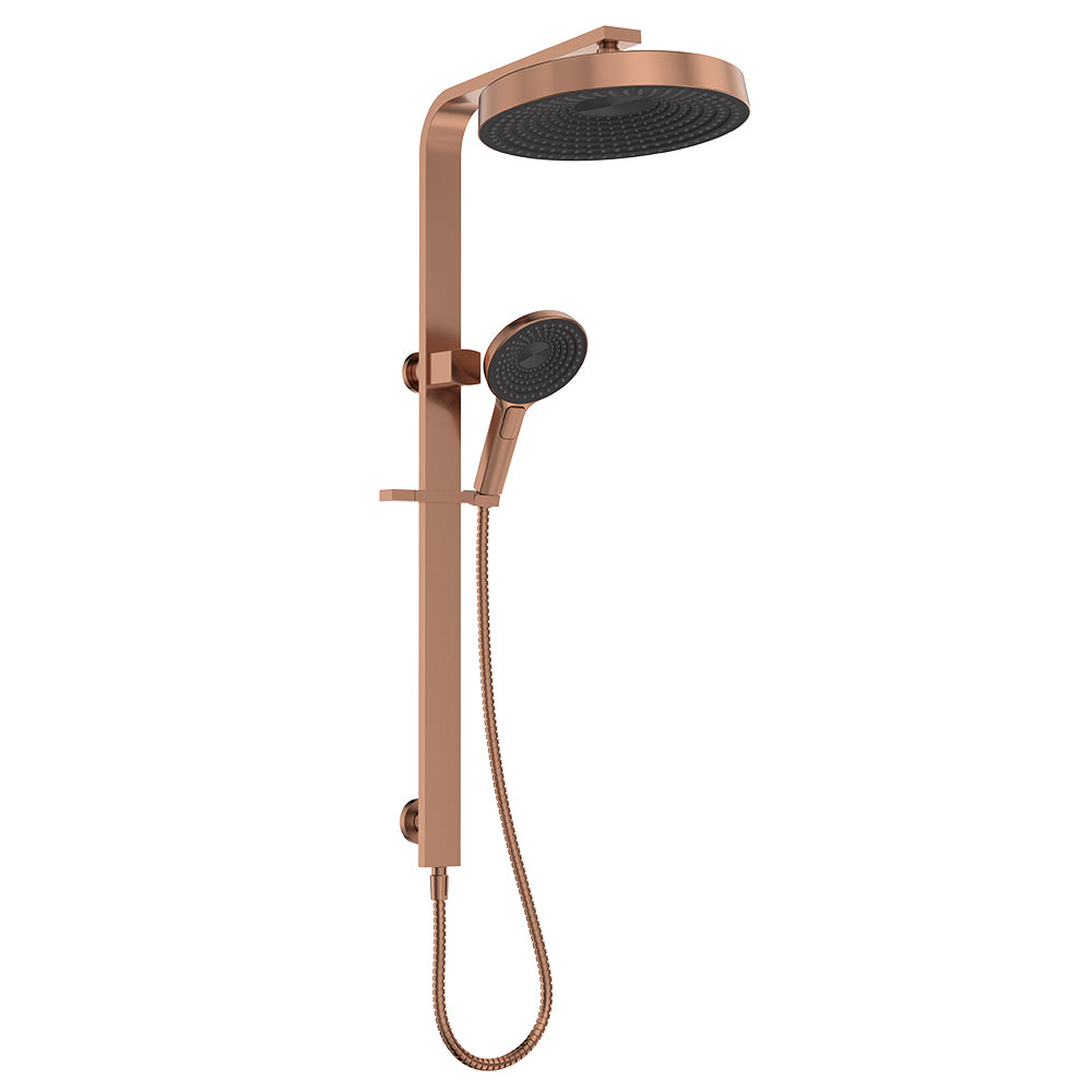 Fienza Kuro Deluxe Twin Shower Round Head, Brushed Copper — image 2