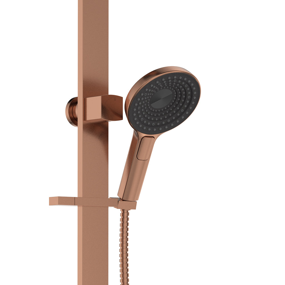 Fienza Kuro Deluxe Twin Shower Round Head, Brushed Copper — image 3
