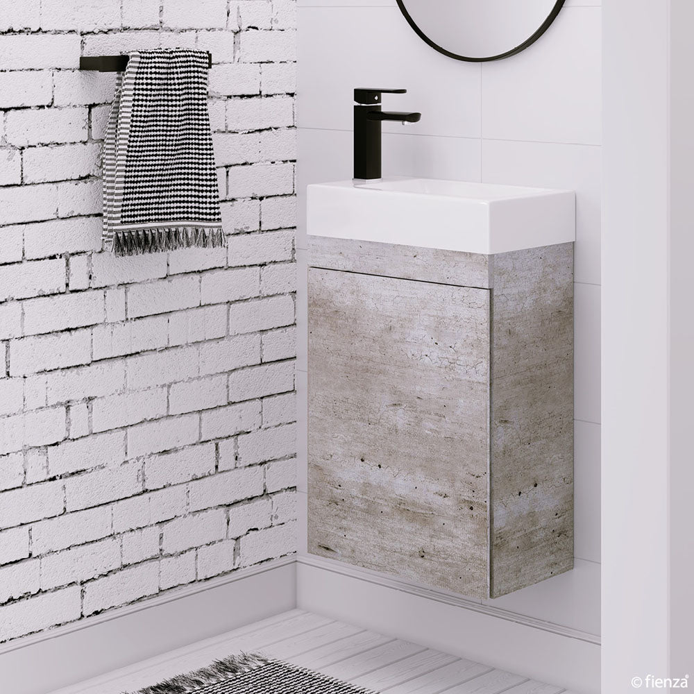 Fienza Edge 450 Ensuite Wall-Hung Vanity with Overflow, Industrial