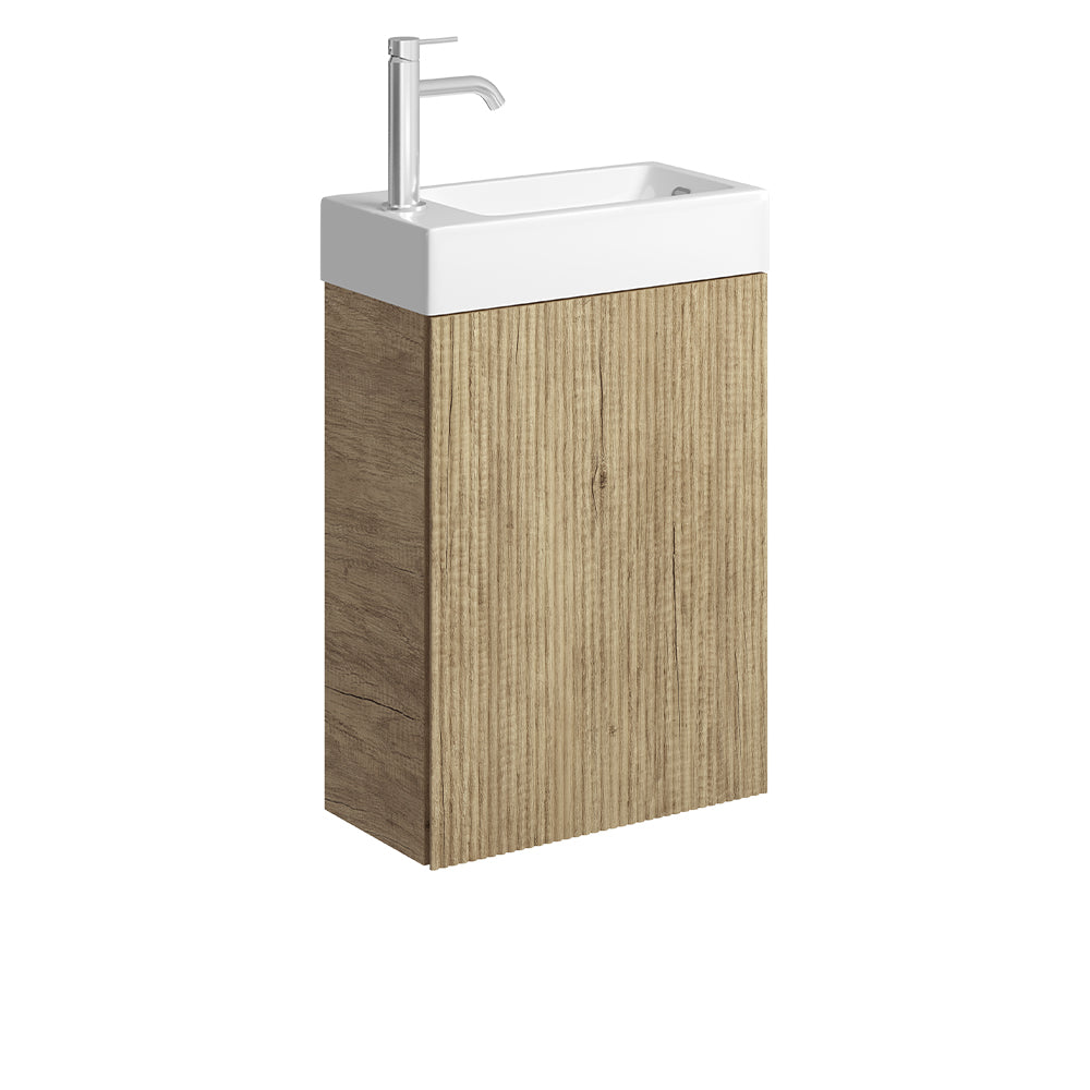 Fienza Minka 450 Wall-Hung Vanity with Overflow, Scandi Oak