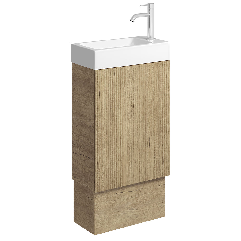 Fienza Minka 450 Vanity on Kickboard with Overflow, Scandi Oak