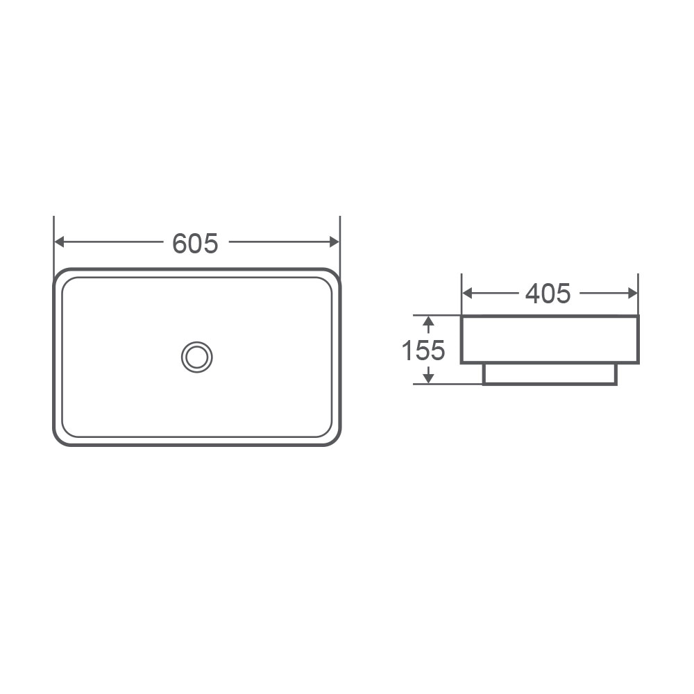 600mm Rectangular Insert/Table-top Basin - COSY 60T