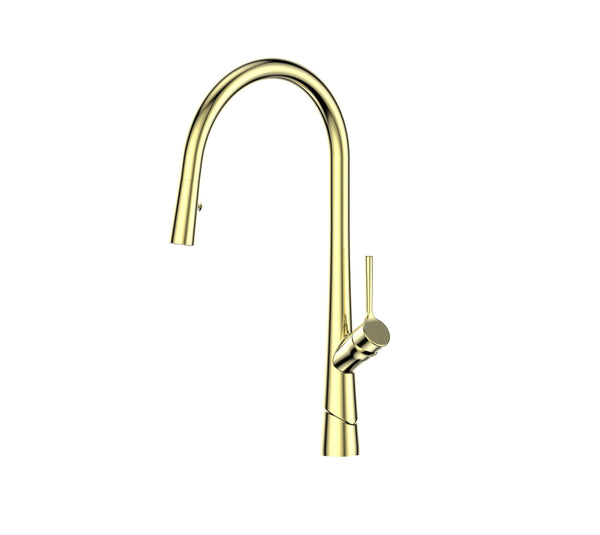 Greens Lustro II Pull-Down Sink Mixer Brushed Brass