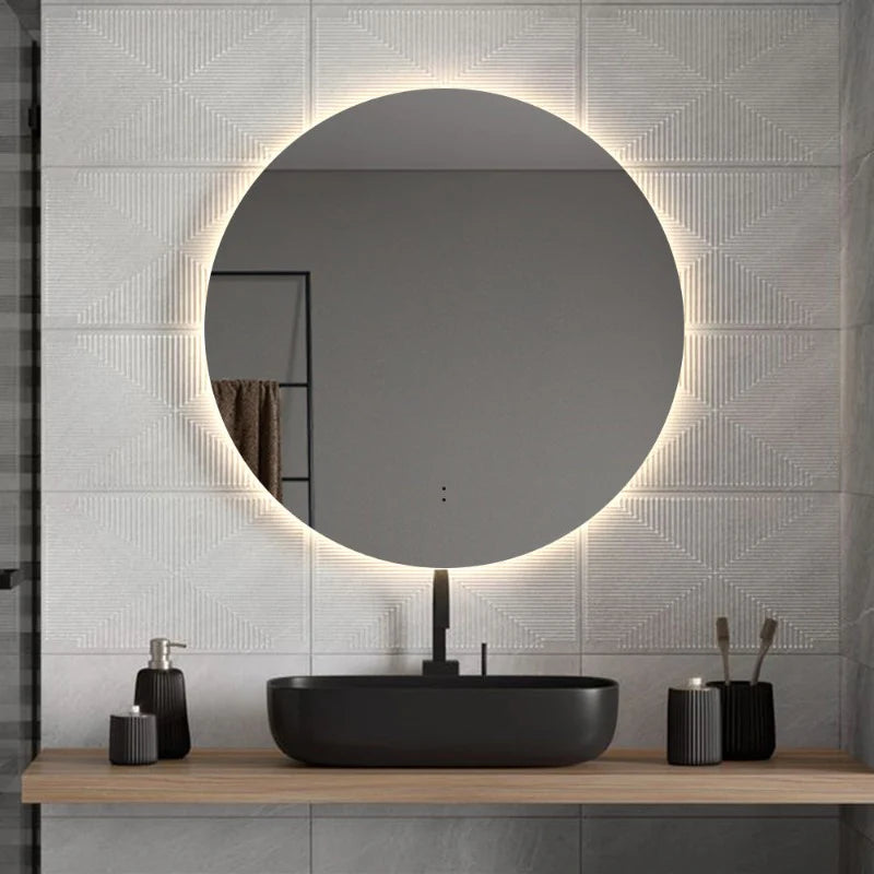 Ovia Halo Frameless 700mm Round Touchless LED Mirror Tri-Color Lighting