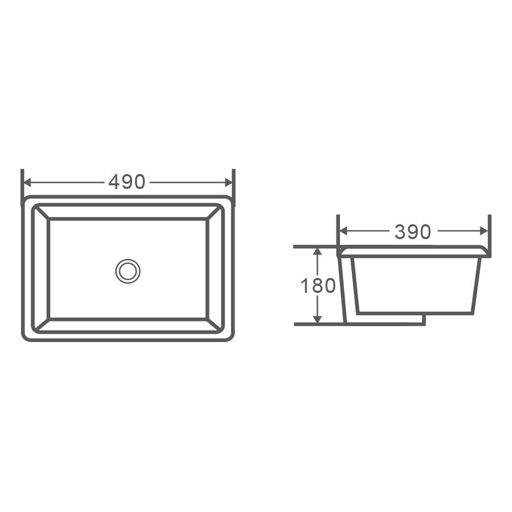Mercio NUE 49m Rectangle Undercounter basin