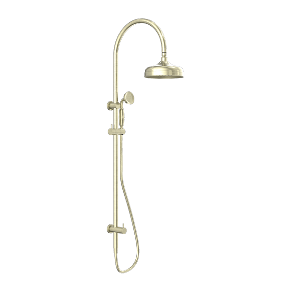 York Federation Twin Shower With Metal Hand Shower Aged Brass