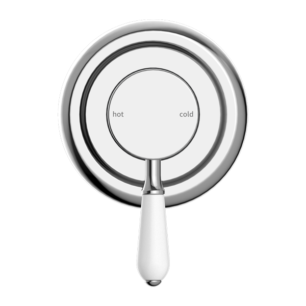 York Federation Shower Mixer With White Porcelain Lever Chrome