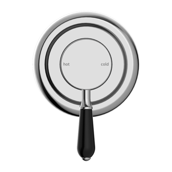 York Federation Shower Mixer With Black Porcelain Lever Chrome