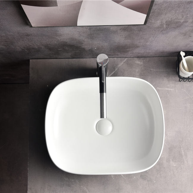 Ovia 485x385x145mm Rectangle Counter Top Basin Gloss White