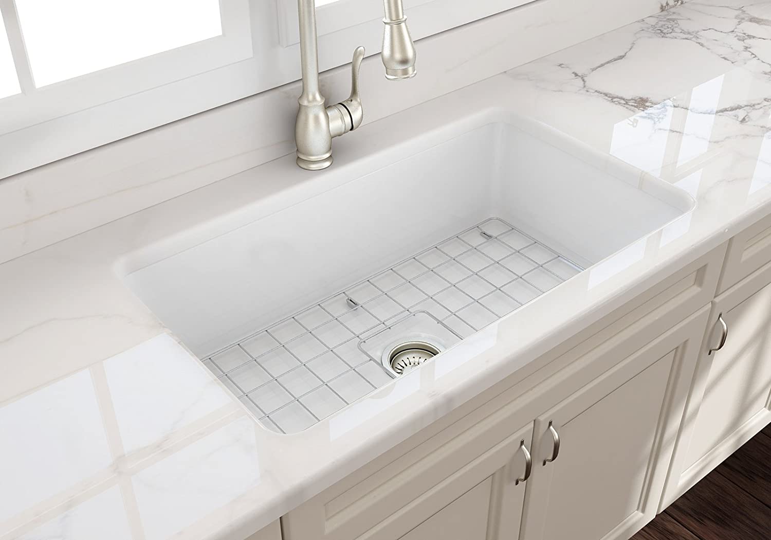 Ovia 760x459x254mm Undermount Fine Fireclay Butler Sink Single Bowl Farmhouse Kitchen Sink