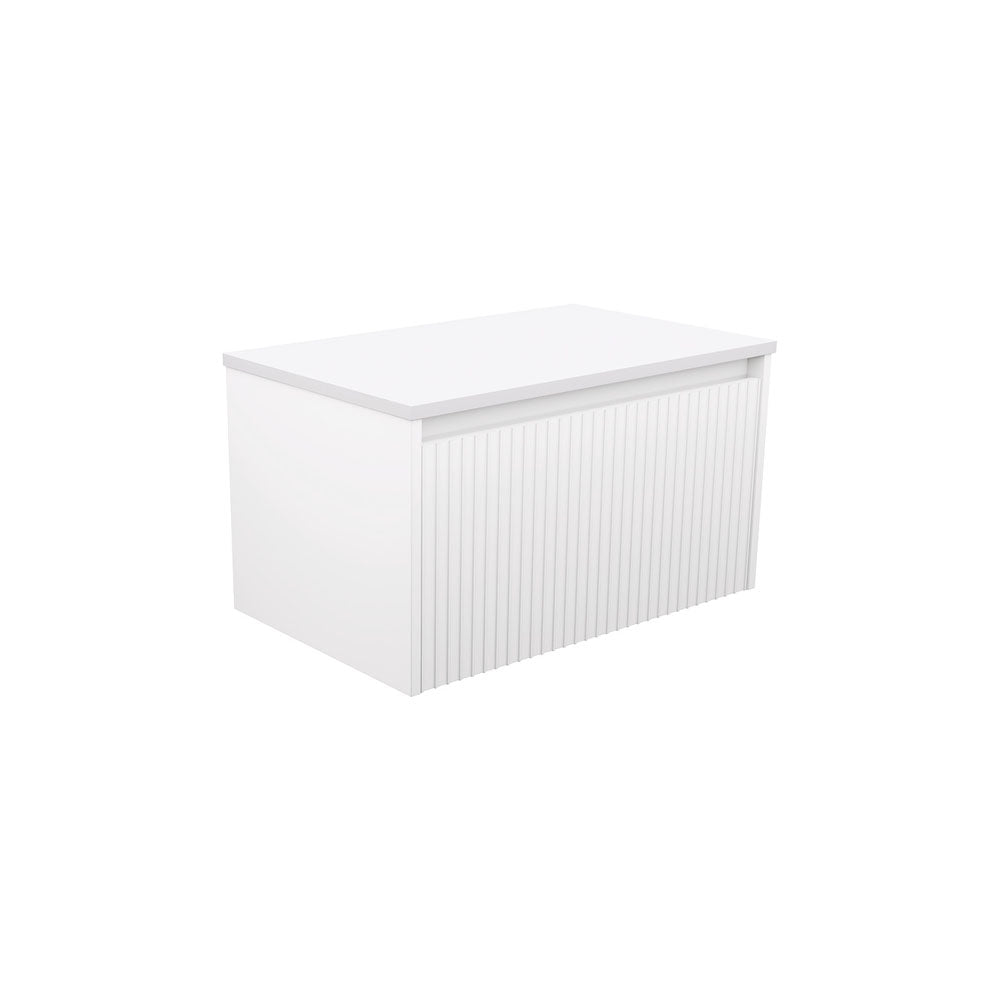 Fienza Alina Groove Satin White 750 Wall-Hung Cabinet