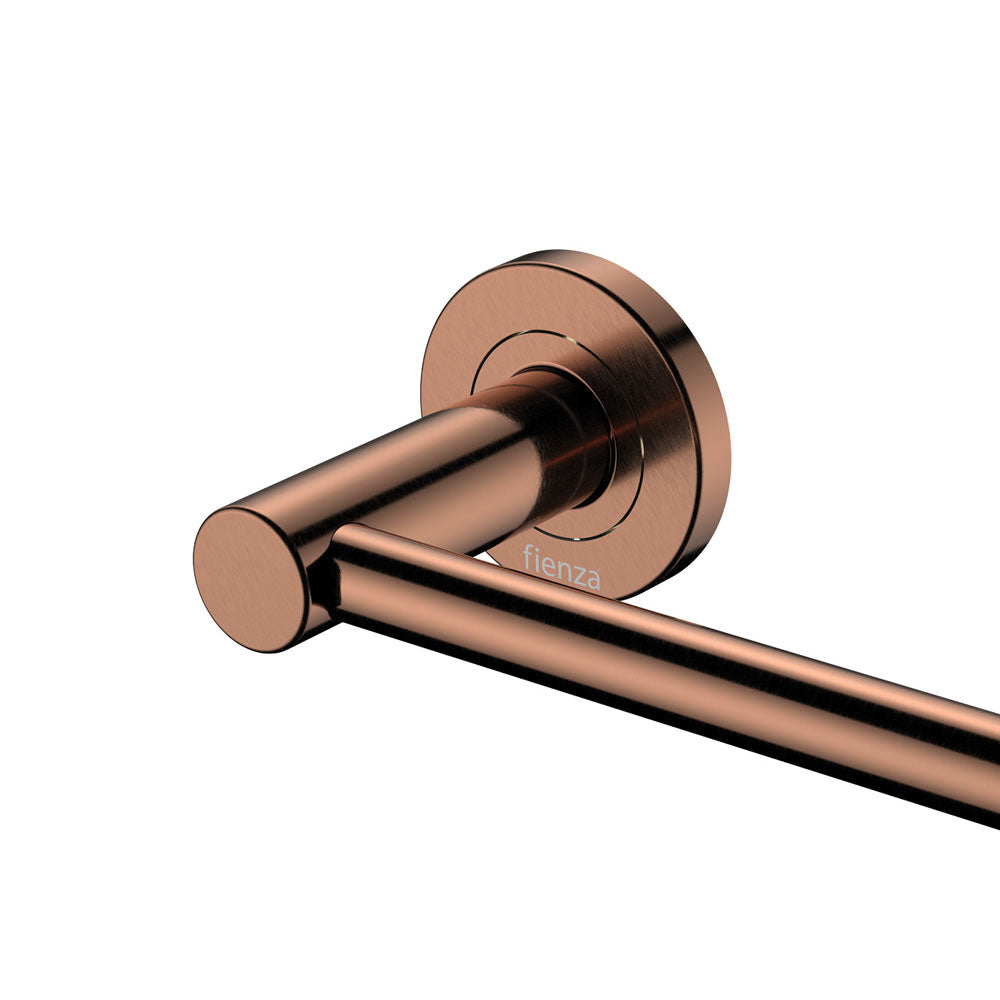Fienza Kaya Single Towel Rail, 900mm, Brushed Copper