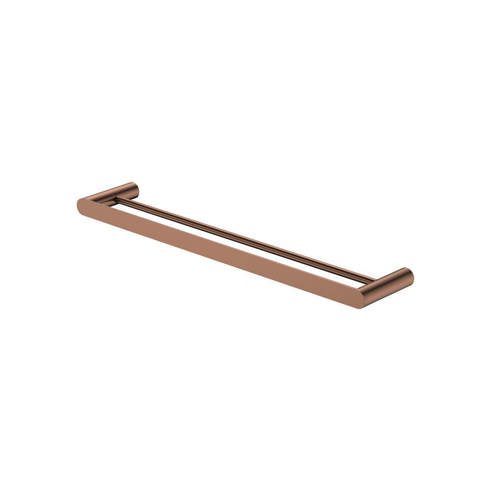 Fienza Empire Slim Double Towel Rail, 600mm, Brushed Copper