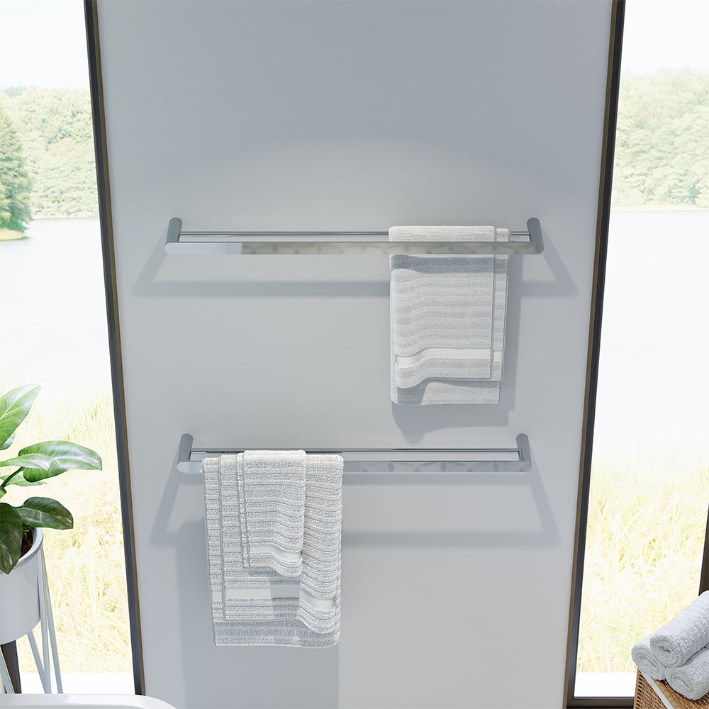 Fienza Empire Slim Double Towel Rail, 800mm, Chrome