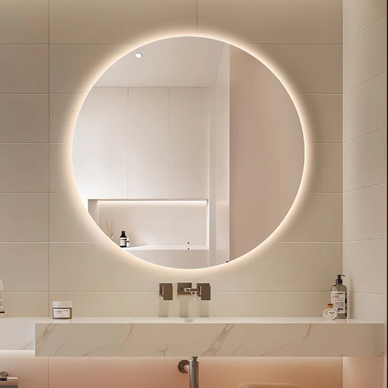 Ovia Halo Frameless 900mm Round Touchless LED Mirror Tri-Color Lighting