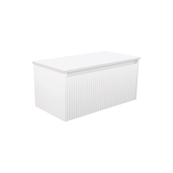 Fienza Alina Groove Satin White 900 Wall-Hung Cabinet
