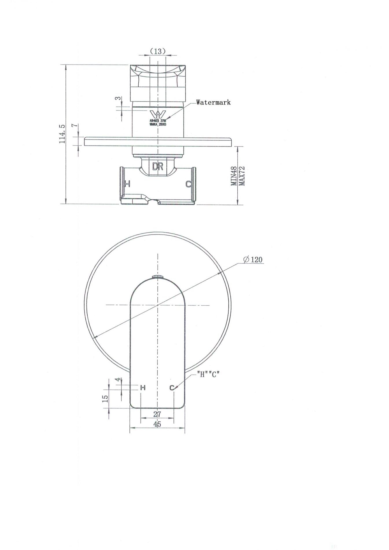 Modern National Bondi Round Shower Mixer Matt Black