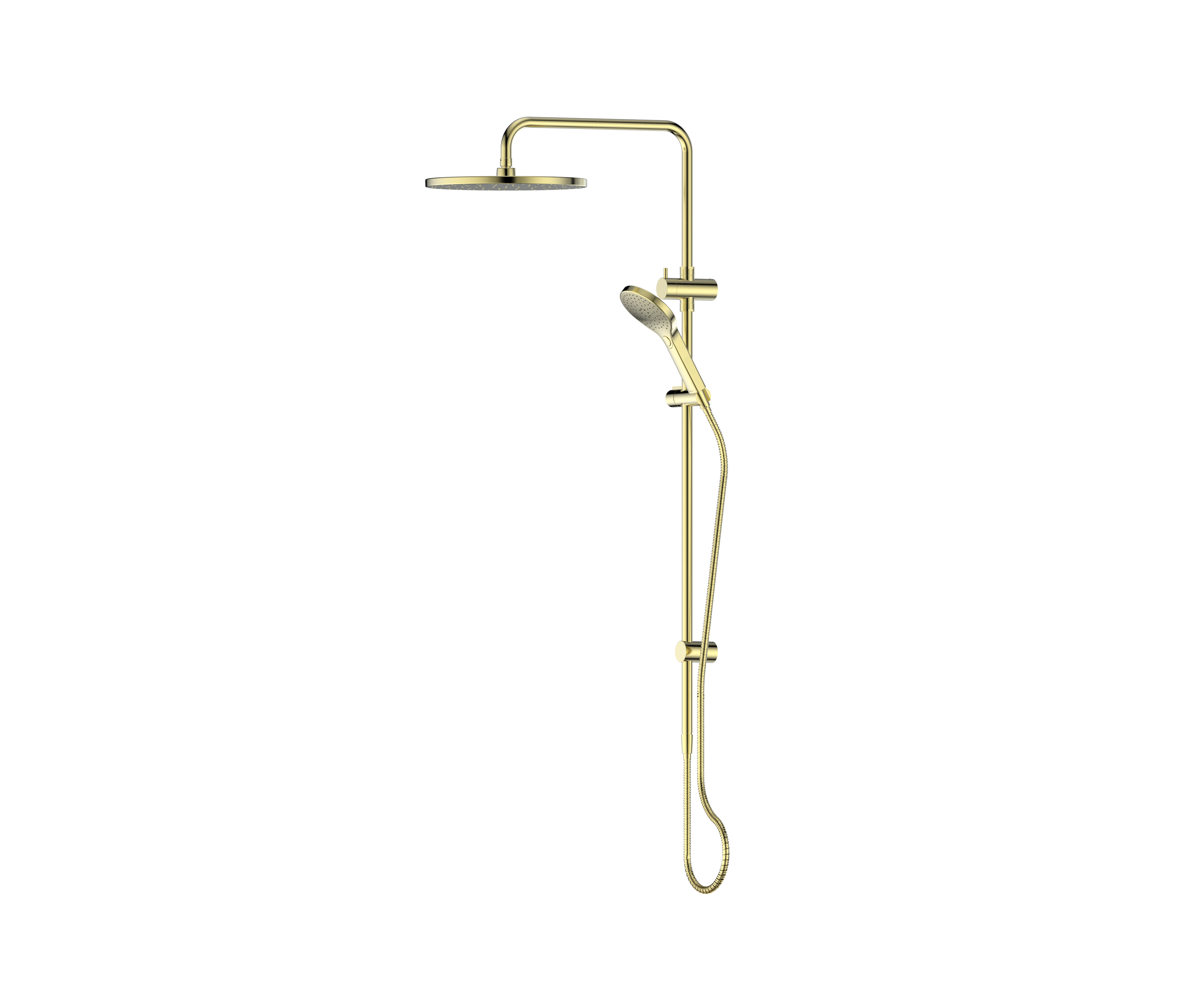 Greens Ashmore Twin Rail Shower Brushed Brass
