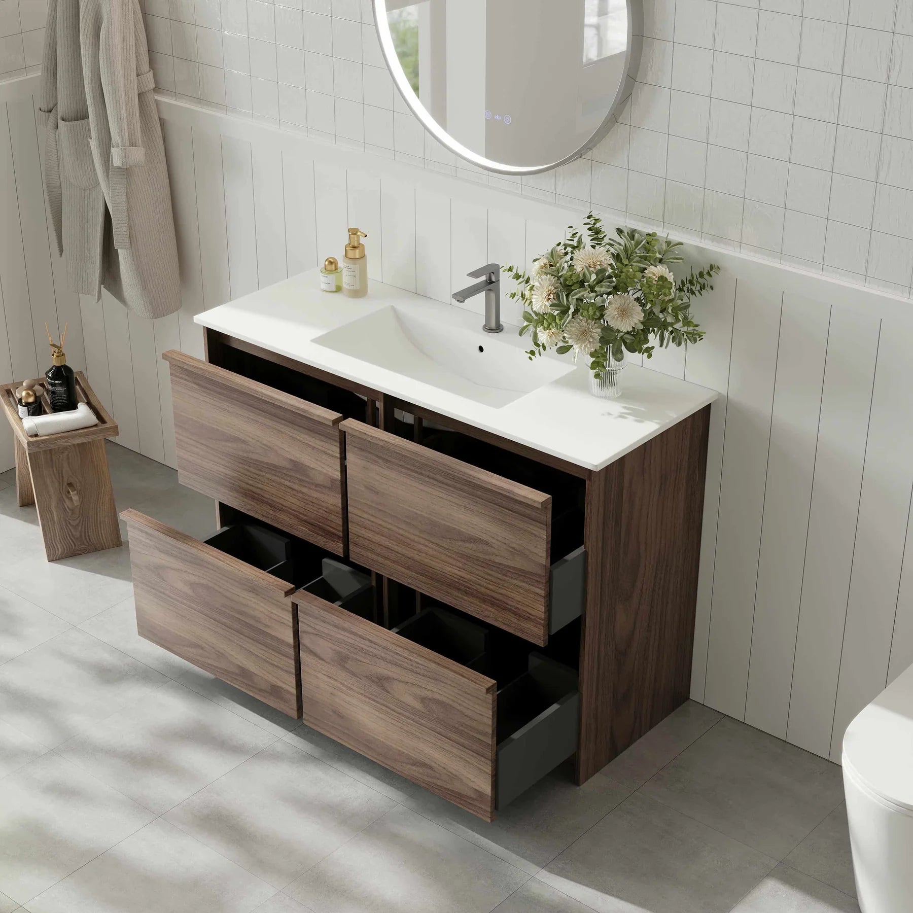Bella 1200mm Freestanding Cabinet Notaio Walnut