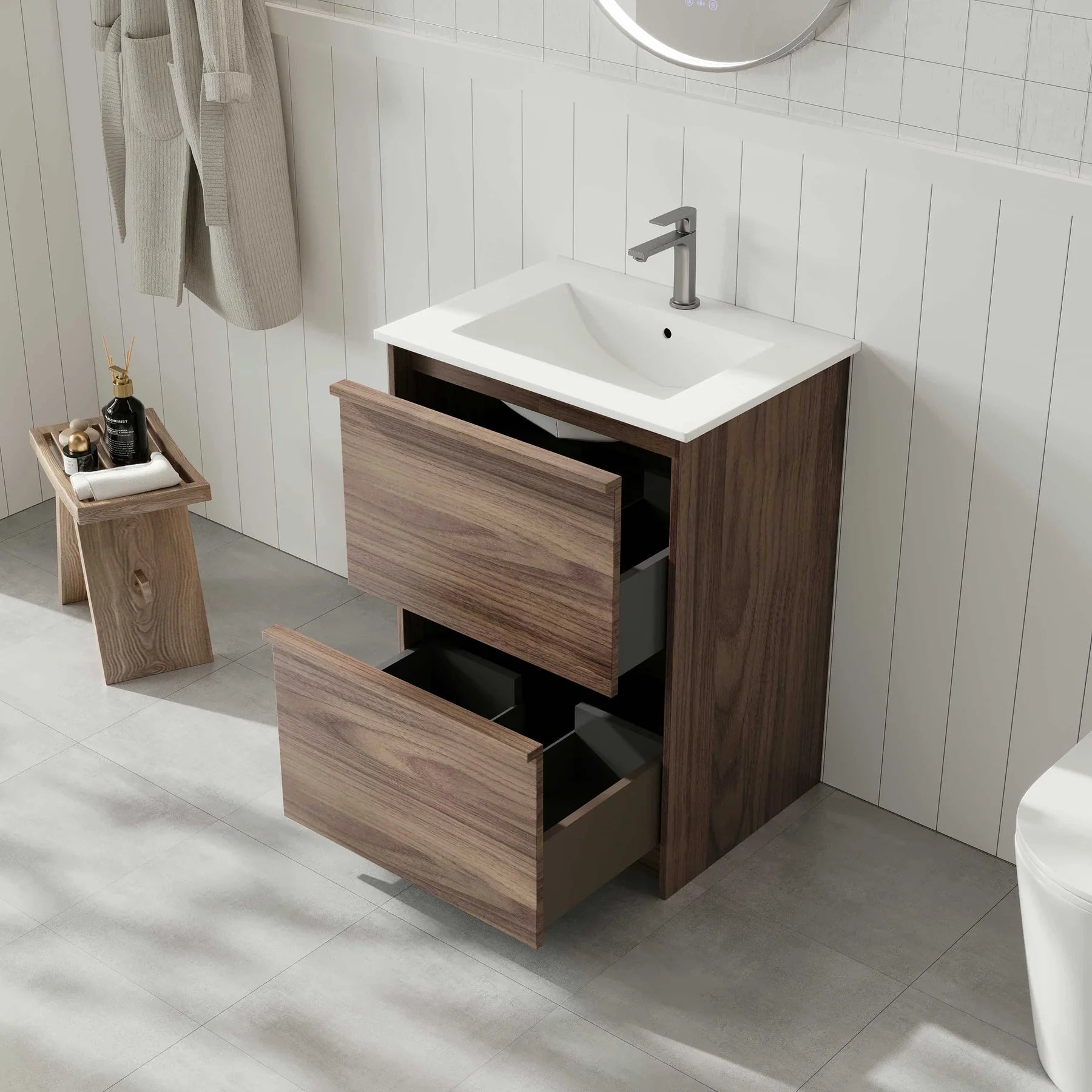 Bella 600mm Freestanding Cabinet Notaio Walnut