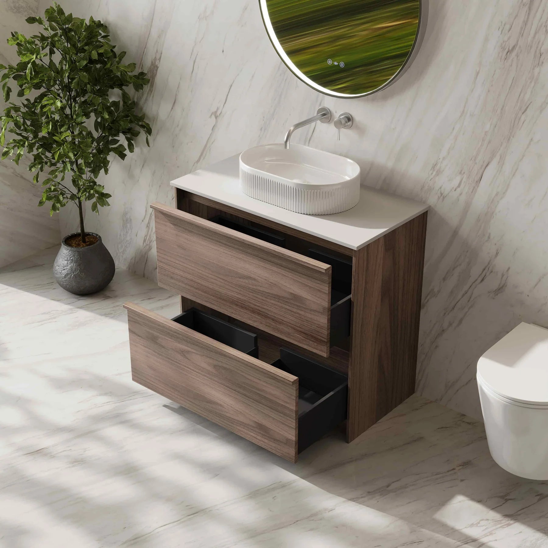 Bella 900mm Freestanding Cabinet Notaio Walnut