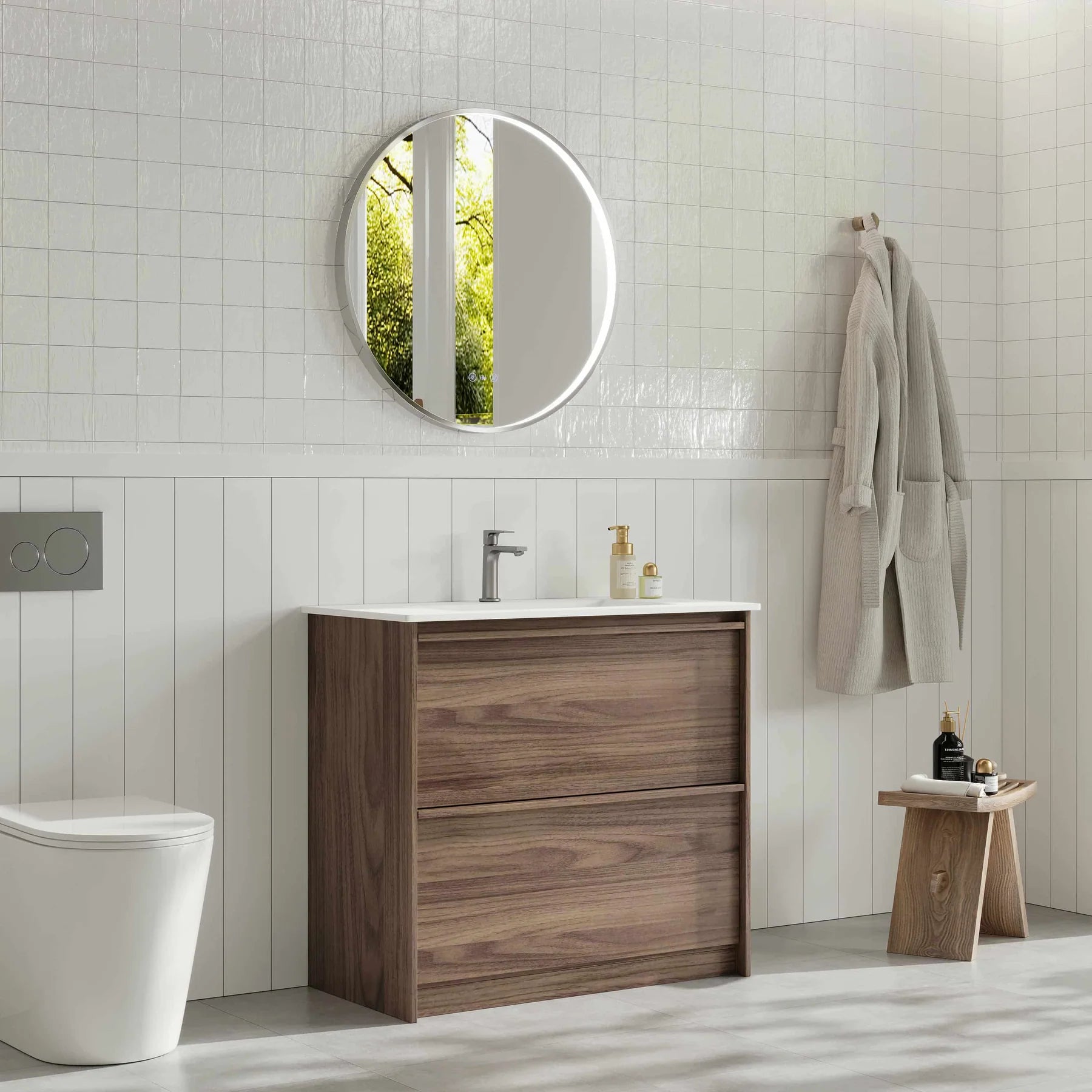 Bella 900mm Freestanding Cabinet Notaio Walnut