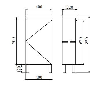 BIANCA SLIM 40cm Floor Standing Vanity Cabinet
