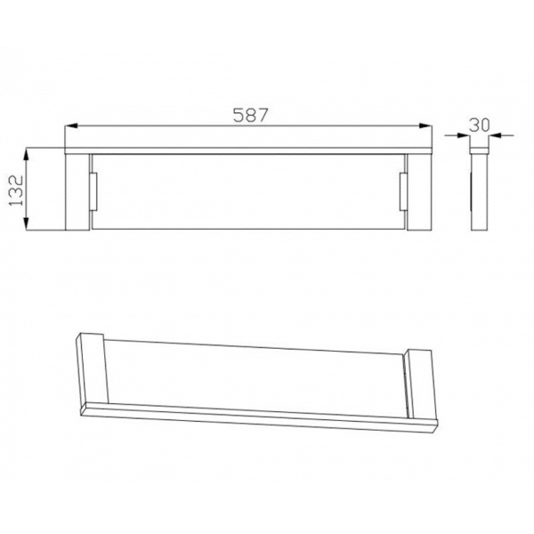 Zen Glass Shelf Matt Black