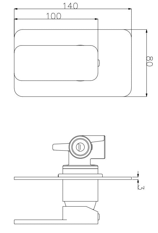 Aquato Shower Mixer Brushed Nickel Soft Square