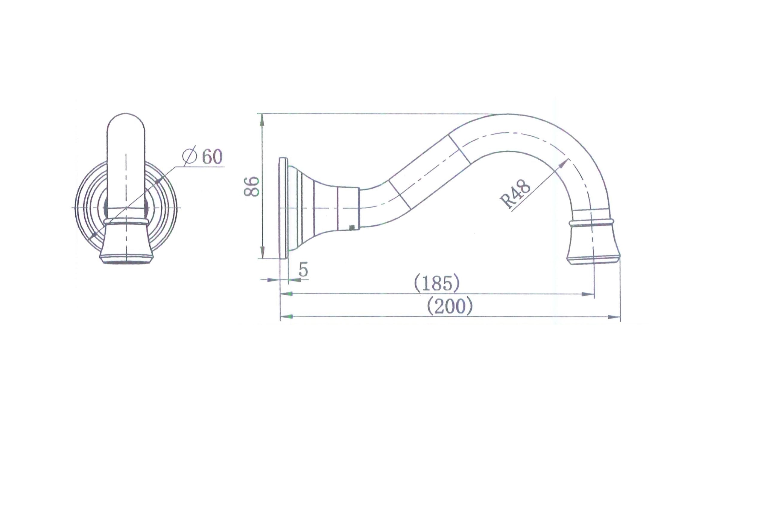 Modern National Bordeaux Bath Spout Brushed Nickel