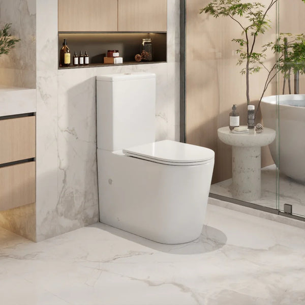 Berlin Tornado Rimless Quiet Flush Back To Wall Toilet Suite Gloss White