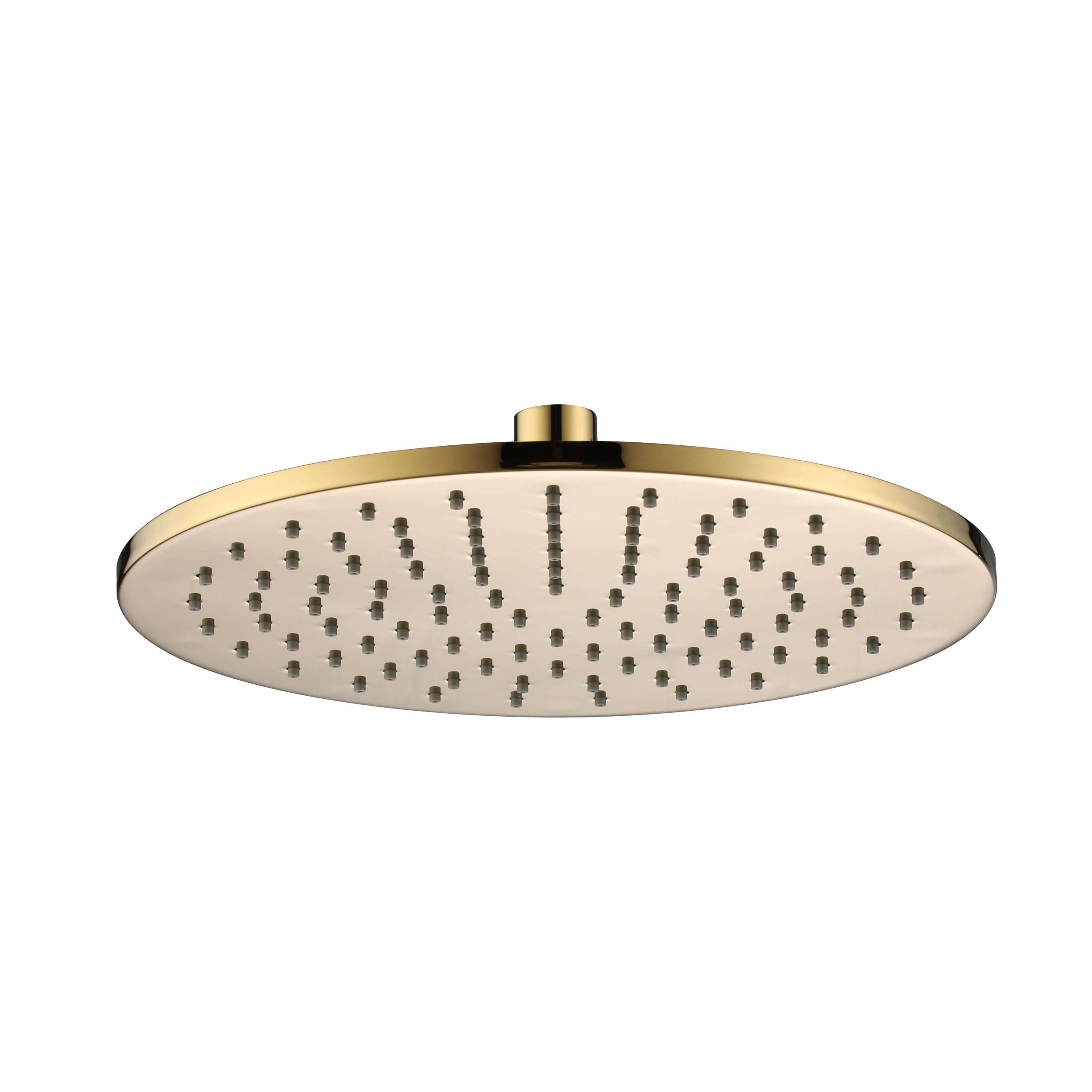 Modern National 250mm Brass Round Shower Head - Polished Gold (Polished Brass) — BAR250PB