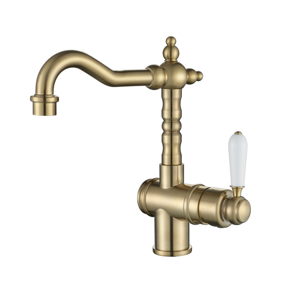 Modern National Bordeaux High Rise Basin Mixer - Brushed Gold (Brushed Bronze)
