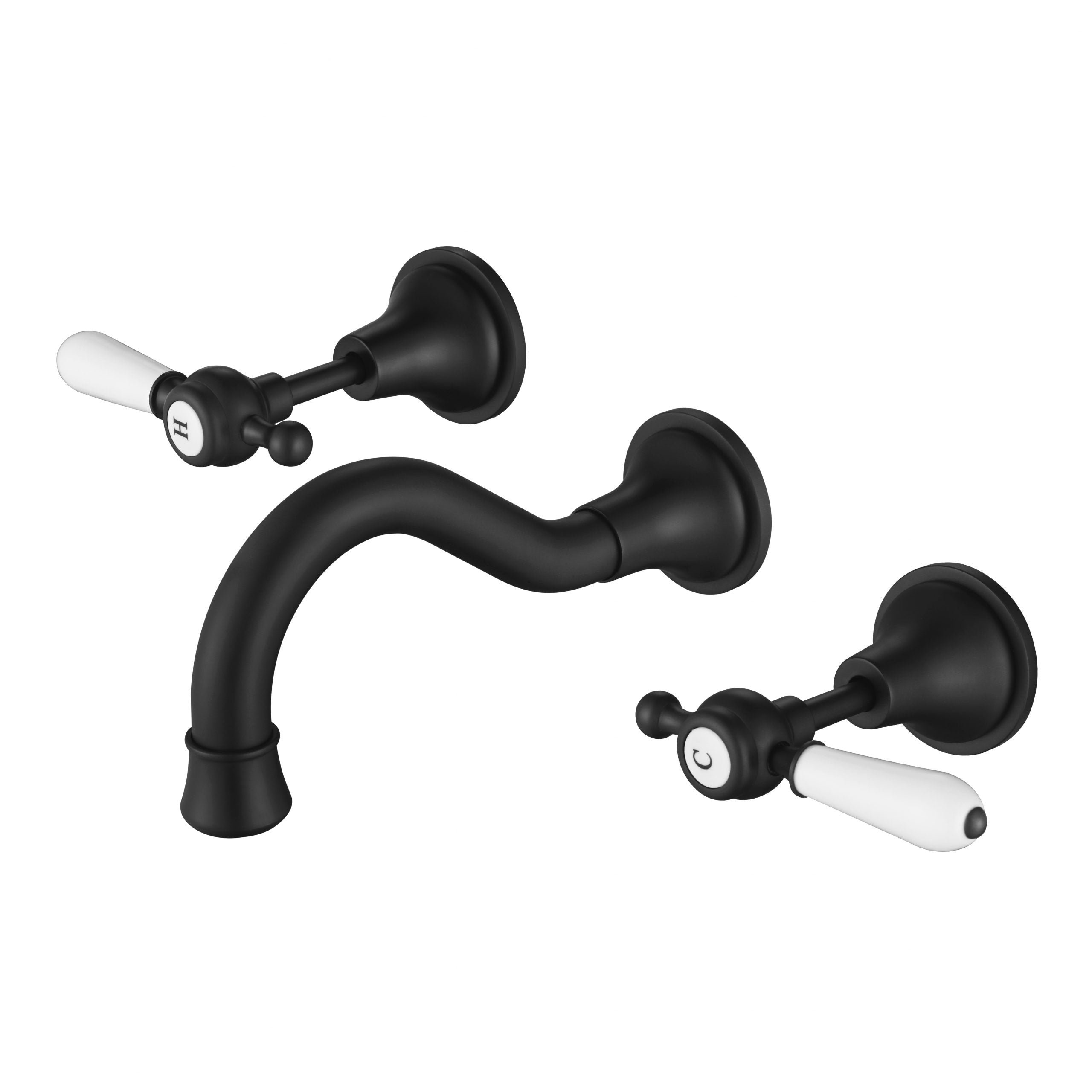 Modern National Bordeaux Wall Bath Set - Matte Black — BOR007BK
