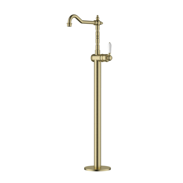 Modern National Bordeaux Freestanding Bath Mixer - Brushed Gold