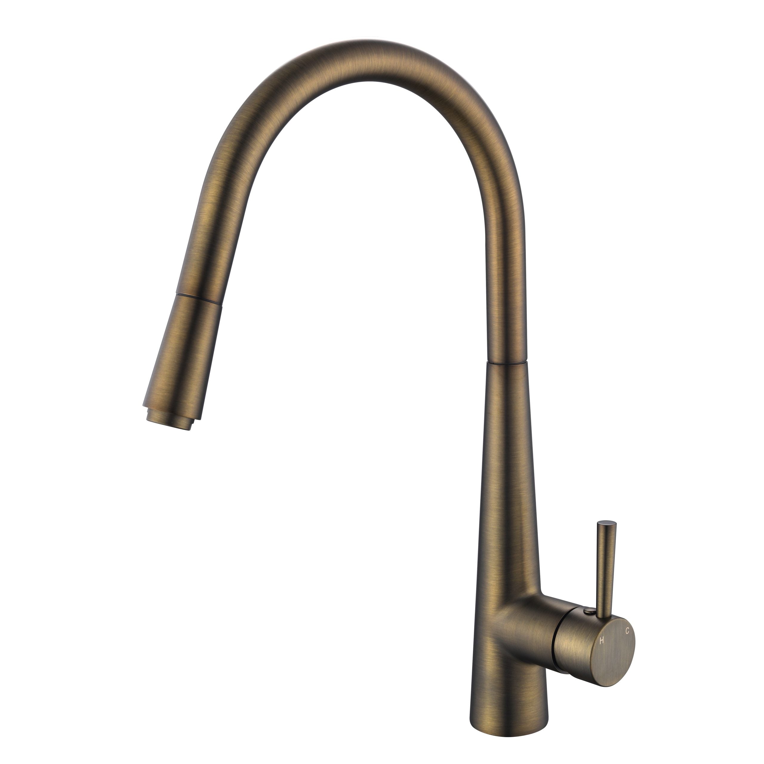 Modern National Kasper Pull-Out Kitchen Mixer - Antique Brass — KSP0057AB