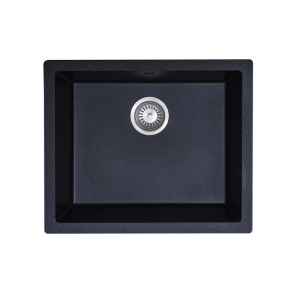 Modern National Como Single Bowl Granite Sink - 550 x 460 x 194 - Black