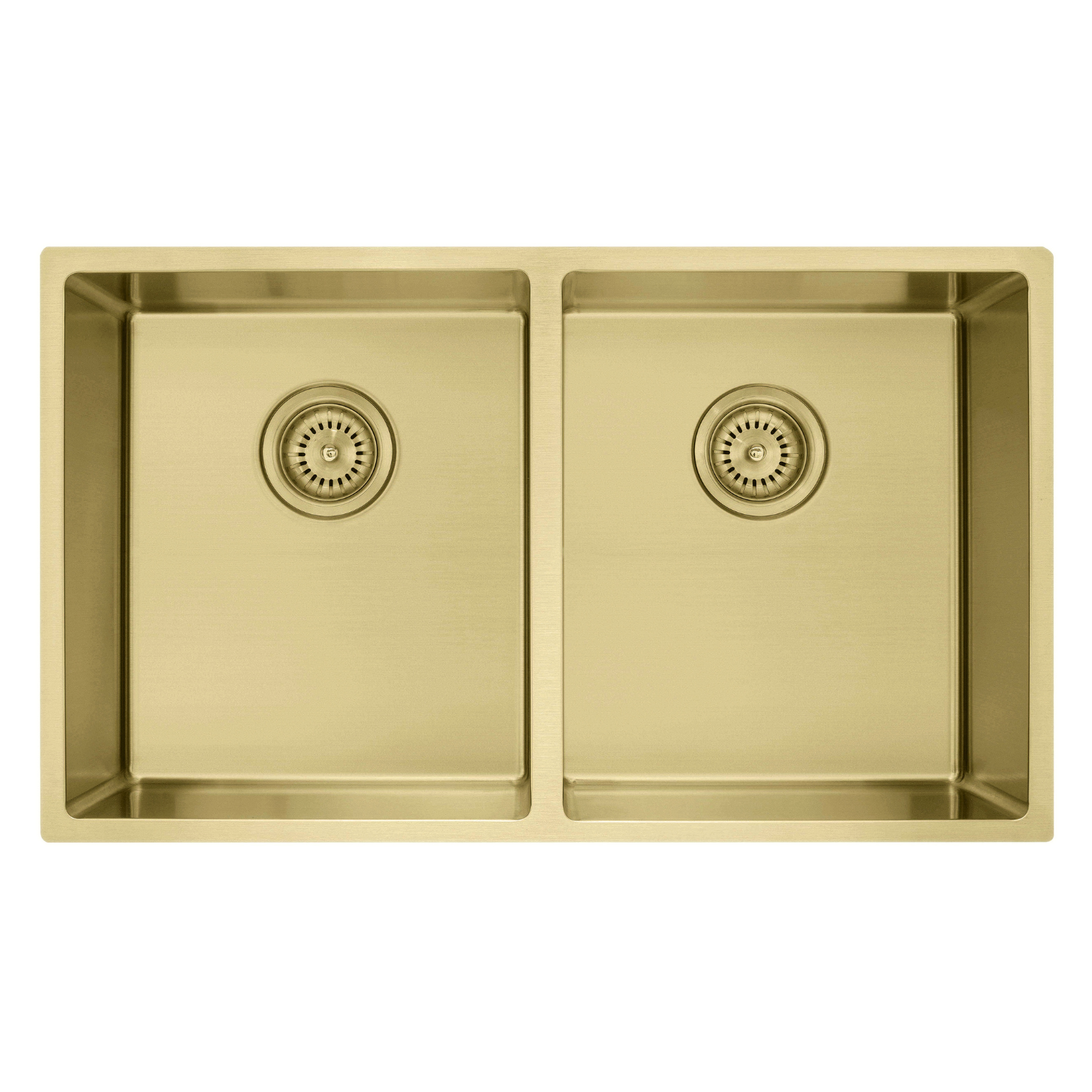 Modern National Coloured Double Bowl Sink 75L - Gold (Light Gold) — M-S213LG