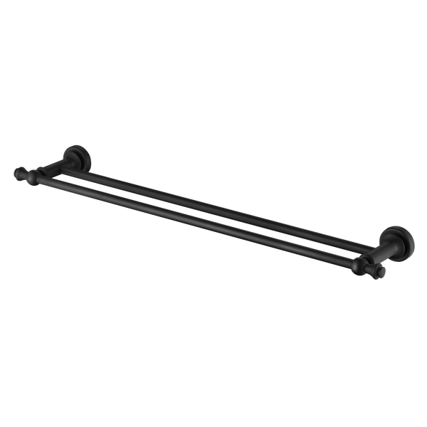 Modern National Medoc Double Towel Rail - Matte Black