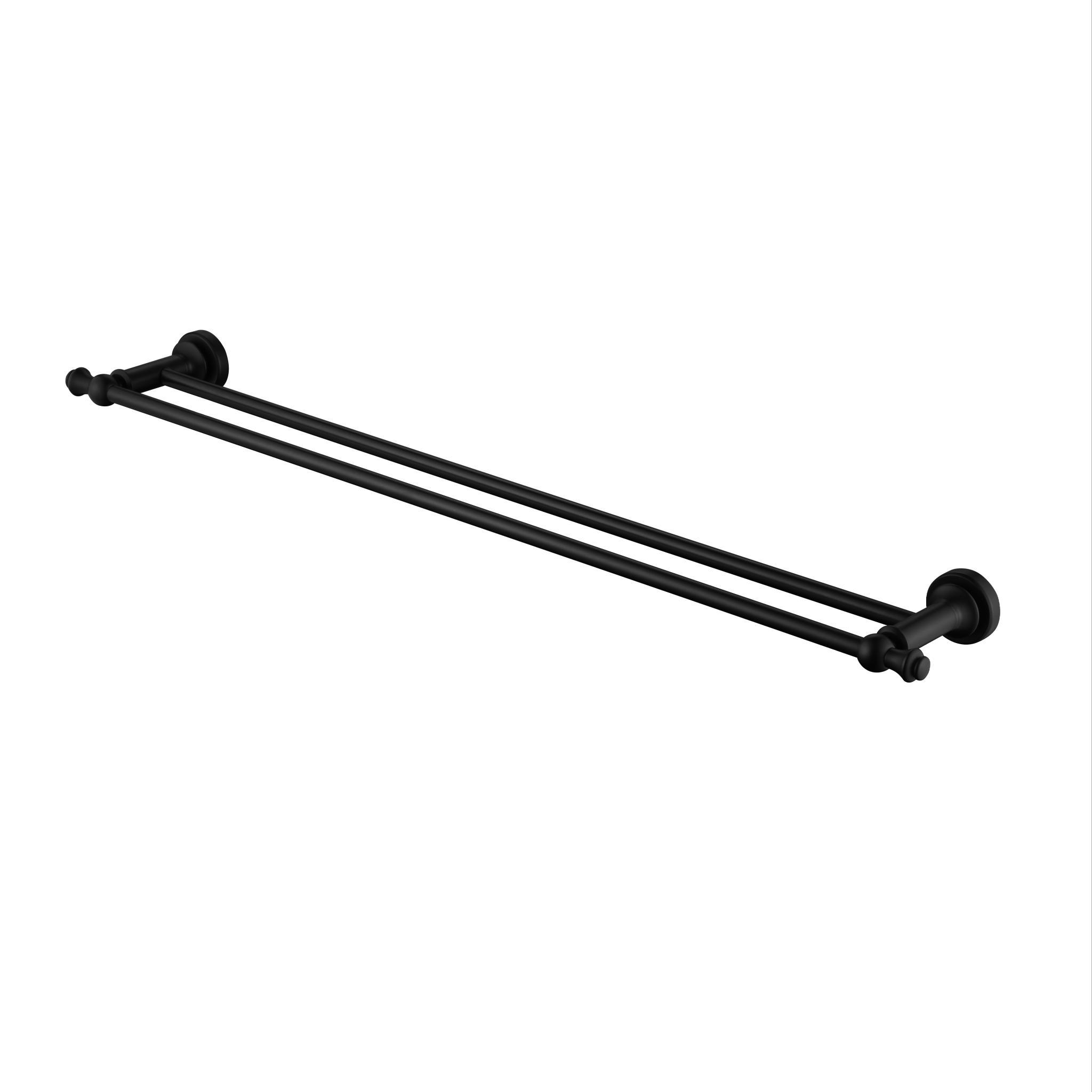 Modern National Medoc 750mm Double Towel Rail - Matte Black — MED72BK